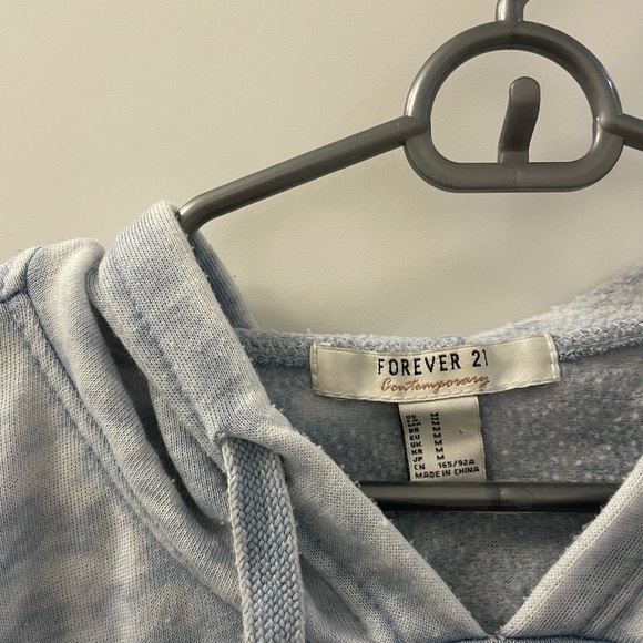 Forever21 Cropped Blue Hoodie - Picture 3 of 3